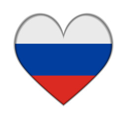 Russia heart flag vector