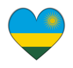 Rwanda heart flag vector
