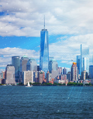 Skyline of New York City including One World Trade Center