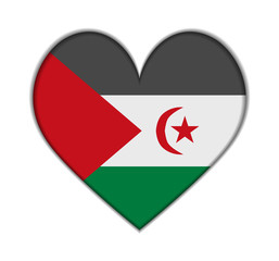 Sahrawi Arab Democratic Republic heart flag vector