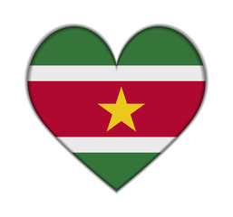 Suriname heart flag vector