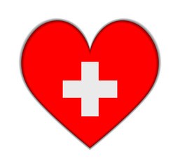Switzerland heart flag vector