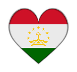 Tajikistan heart flag vector