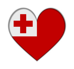 Tonga heart flag vector