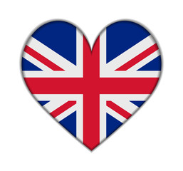 United Kingdom heart flag vector