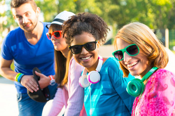 Young friends having fun outdoor