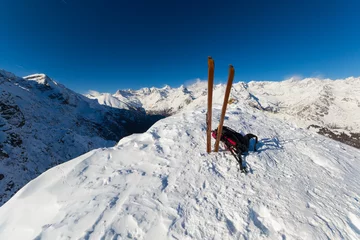 Fotobehang On the top by ski touring © fabio lamanna
