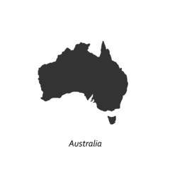 Black map of Australia for your design