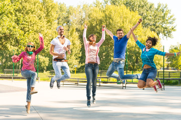 Young people having fun at the skatepark