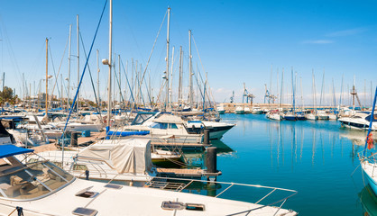 Fototapeta premium Panoramic view of Larnaca marina. Cyprus