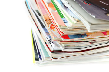 Many magazines close up