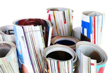 Many magazines close up