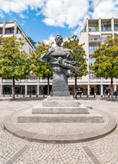 Monument to Carlo Battaglini in the center of Lugano