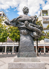 Monument to Carlo Battaglini in the center of Lugano