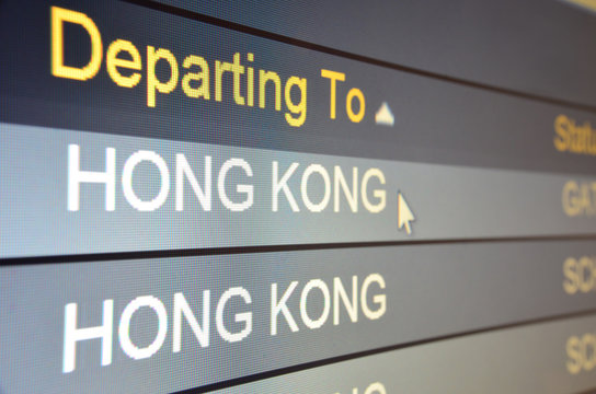 Flight departing to Hong Kong