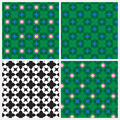 Set of four lotus leaf pattern