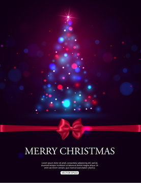 Merry Christmas 2015 celebration concept with xmas tree lights,