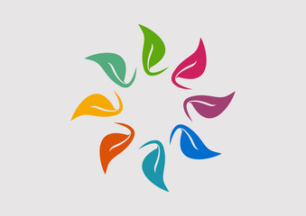 Colorfull flower icons logo vector