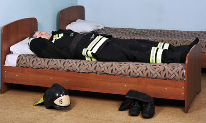 Sleeping fireman