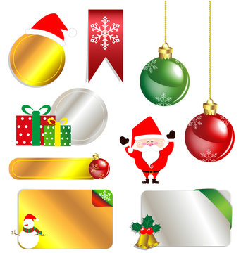 Merry Christmas and New Year promotion label