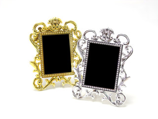 classical gold and silver frame borde isolated
