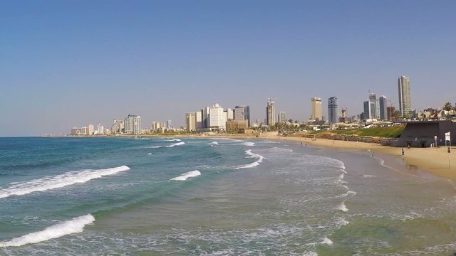Tel Aviv skyline and beach