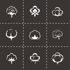 Vector cotton icon set