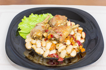 chicken stew with beans boiled