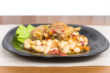 chicken stew with beans boiled