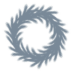 Obraz premium Christmas tree wreath silhouette.