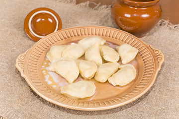 homemade dumplings with meat