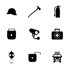 Vector black security icons set