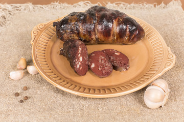 Ukrainian sausage from the blood