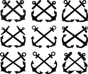 Crossed anchor set © armvector
