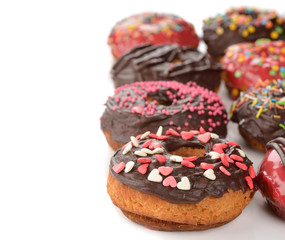 Donuts with chocolate frosting