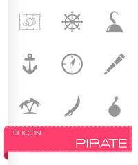 Vector pirate icon set
