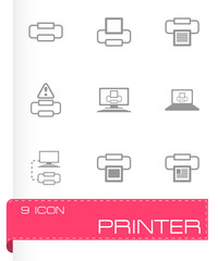 Vector printer icon set