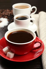 Fresh coffee with several ingredients