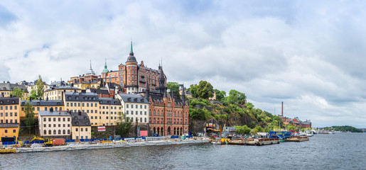 Fototapeta premium Ppanorama of the Old Town in Stockholm, Sweden