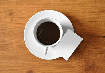 Fototapeta na wymiar coffee with card presentation