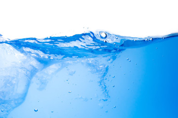 Obraz premium Blue water wave abstract background isolated on white 