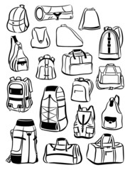 Contours of backpacks and bags