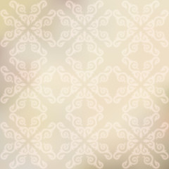 Golden background, white ornament.