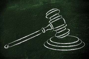 law and courts: judges gavel illustration