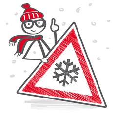 Fototapeta premium Achtung Schneefall