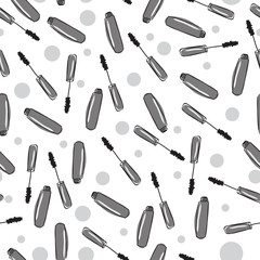 Hand drawn seamless pattern with mascara