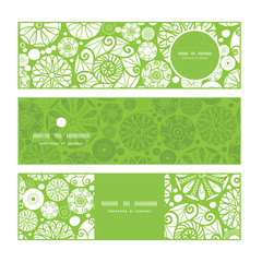 Vector abstract green and white circles horizontal banners set