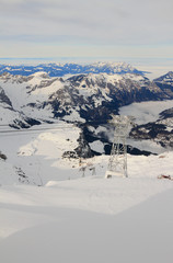 Fototapeta na wymiar Ski resort. Alps, Titlis, Engelberg, Switzerland