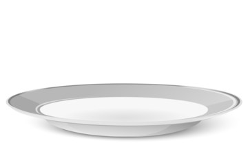 Empty simple classic plate isolated on a white
