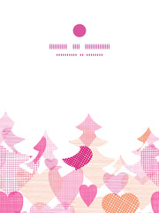 Vector textured fabric hearts heart silhouette pattern frame